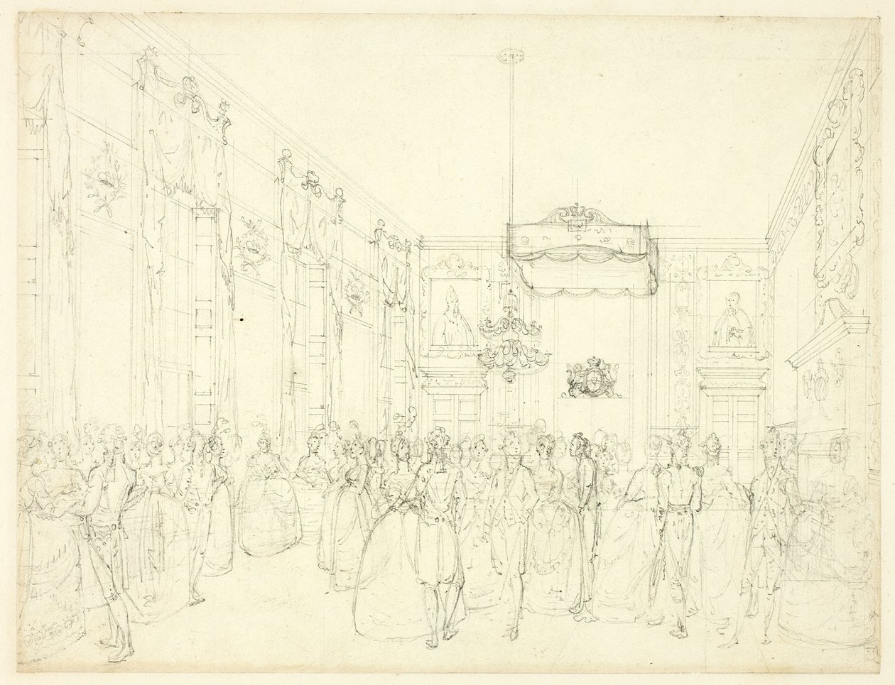 Study for Drawing Room, St. James, Microcosm of London tekijältä Augustus Charles Pugin