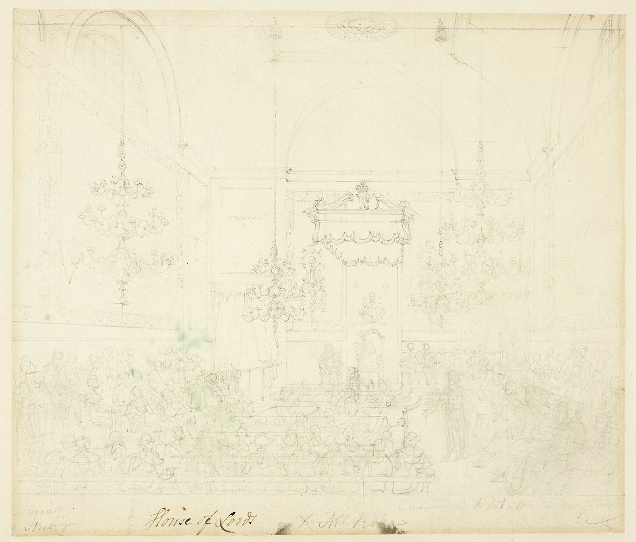 Tutkimus House of Lordsille, Microcosm of London tekijältä Augustus Charles Pugin