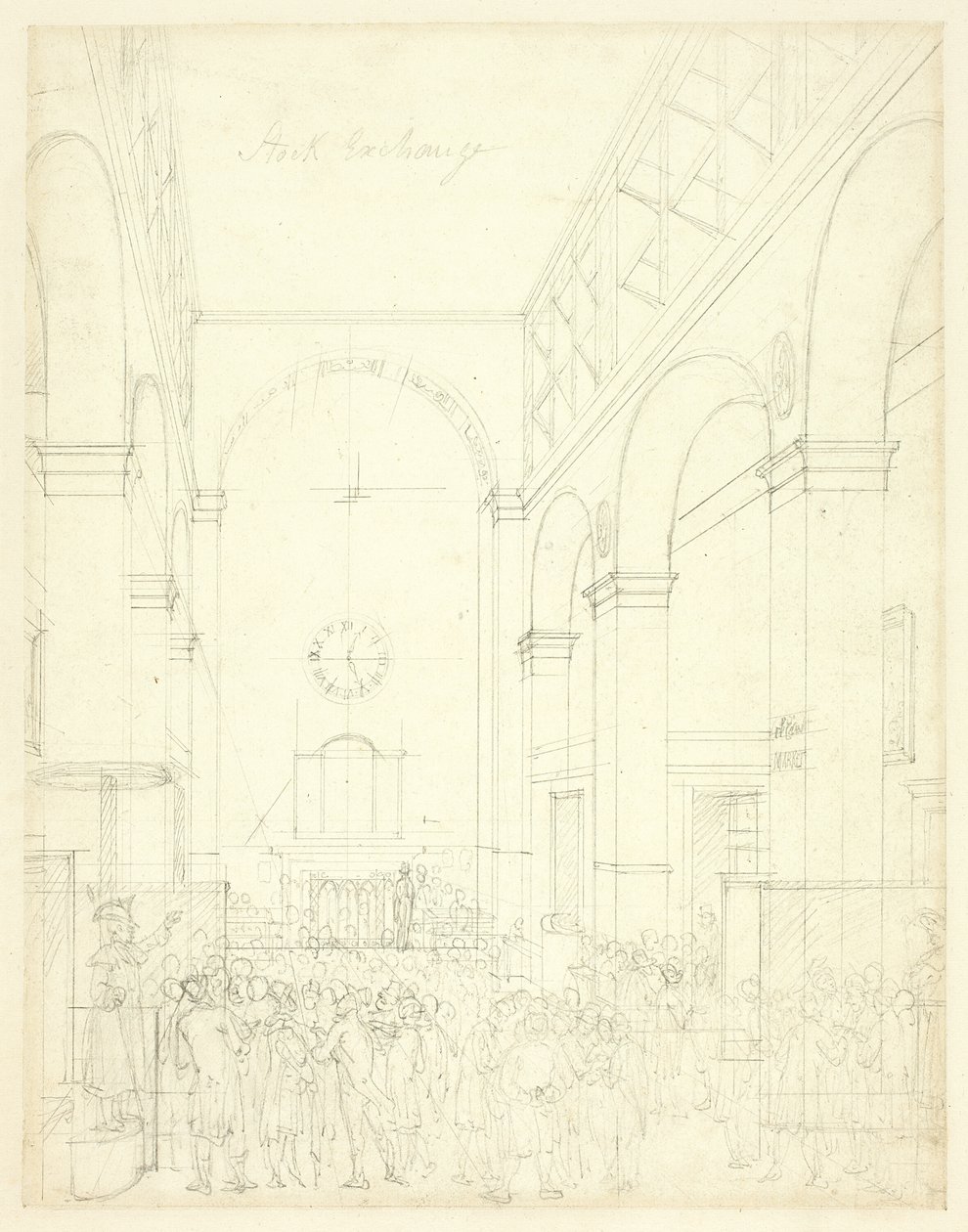 Tutkimus pörssille, Microcosm of London tekijältä Augustus Charles Pugin