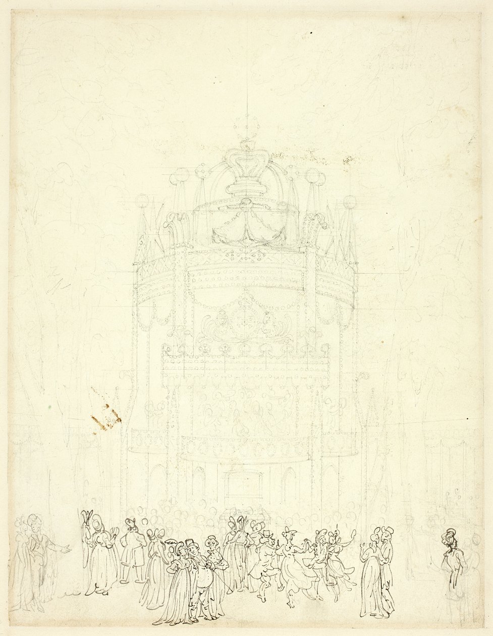 Tutkimus Vauxhall Gardenia varten tekijältä Augustus Charles Pugin