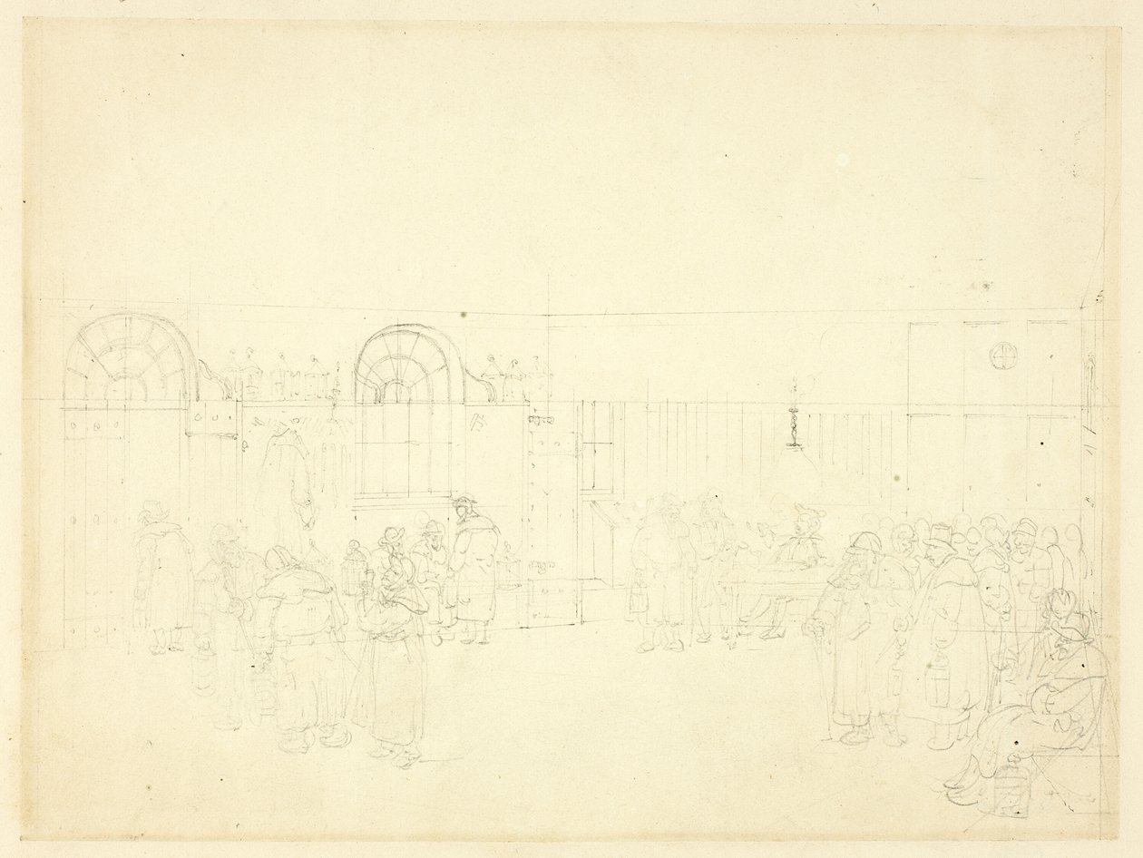 Tutkimus Watch Houselle, St. Mary Le Bone, Microcosm of London tekijältä Augustus Charles Pugin