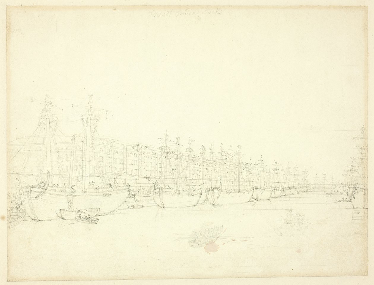 Tutkimus West India Docksille, Microcosm of London tekijältä Augustus Charles Pugin