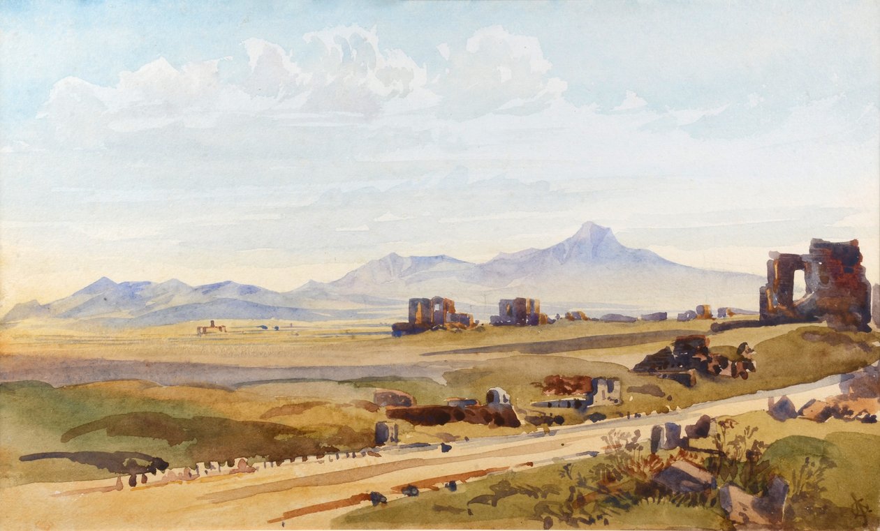 Via Appialla, Rooma (akvarelli) tekijältä Augustus John Cuthbert Hare