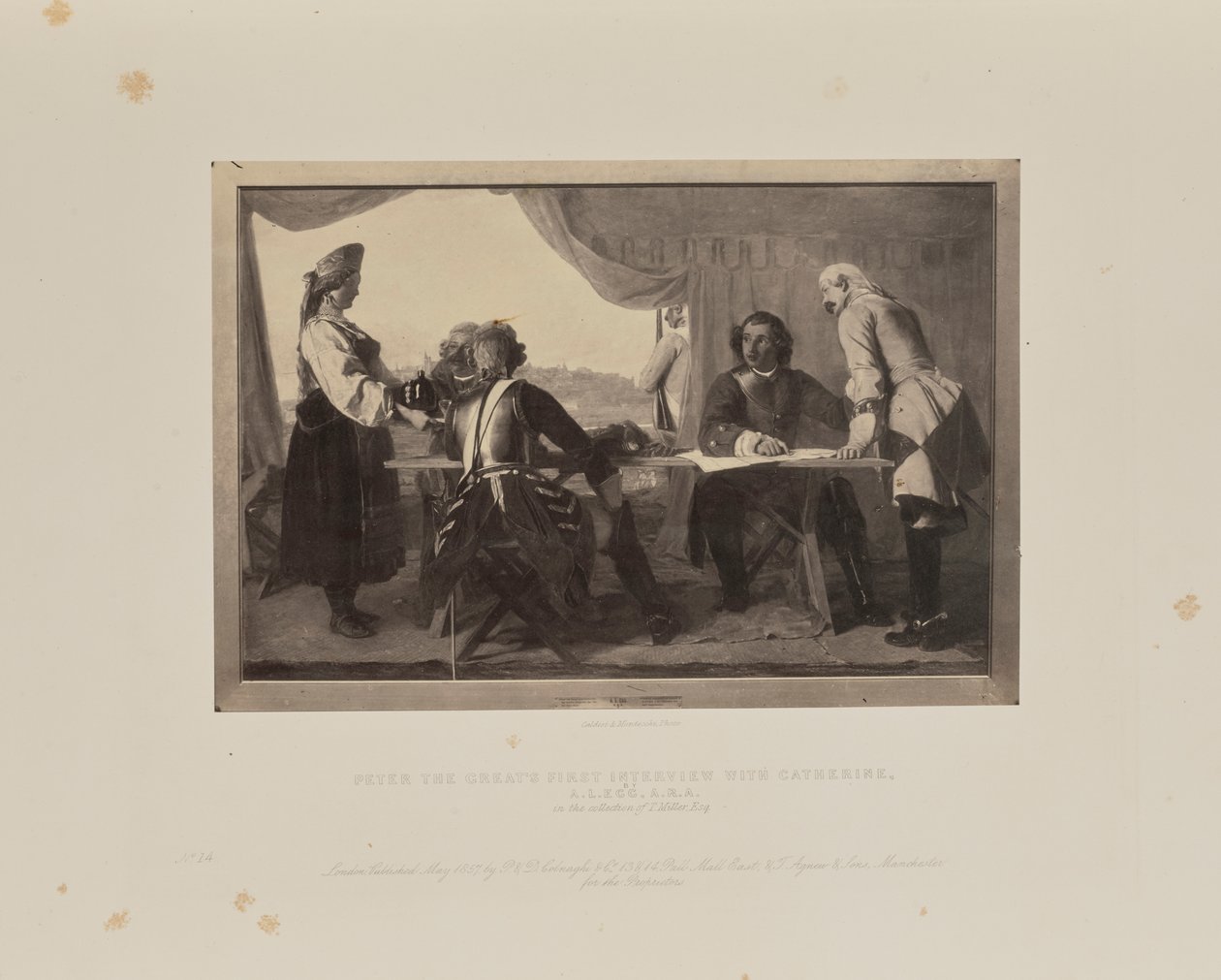 Primera entrevista de Pere el Gran amb Caterina Pere el Gran veu Katherine per al..., 1858. finlandès tekijältä Augustus Leopold Egg