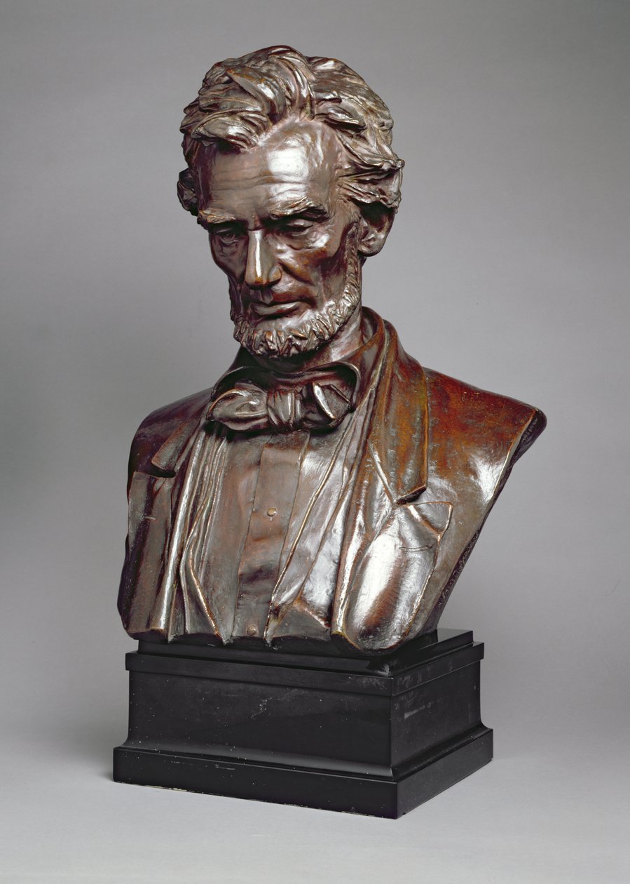 Abraham Lincolnin (1809-65) muotokuva (pronssi) tekijältä Augustus Saint Gaudens