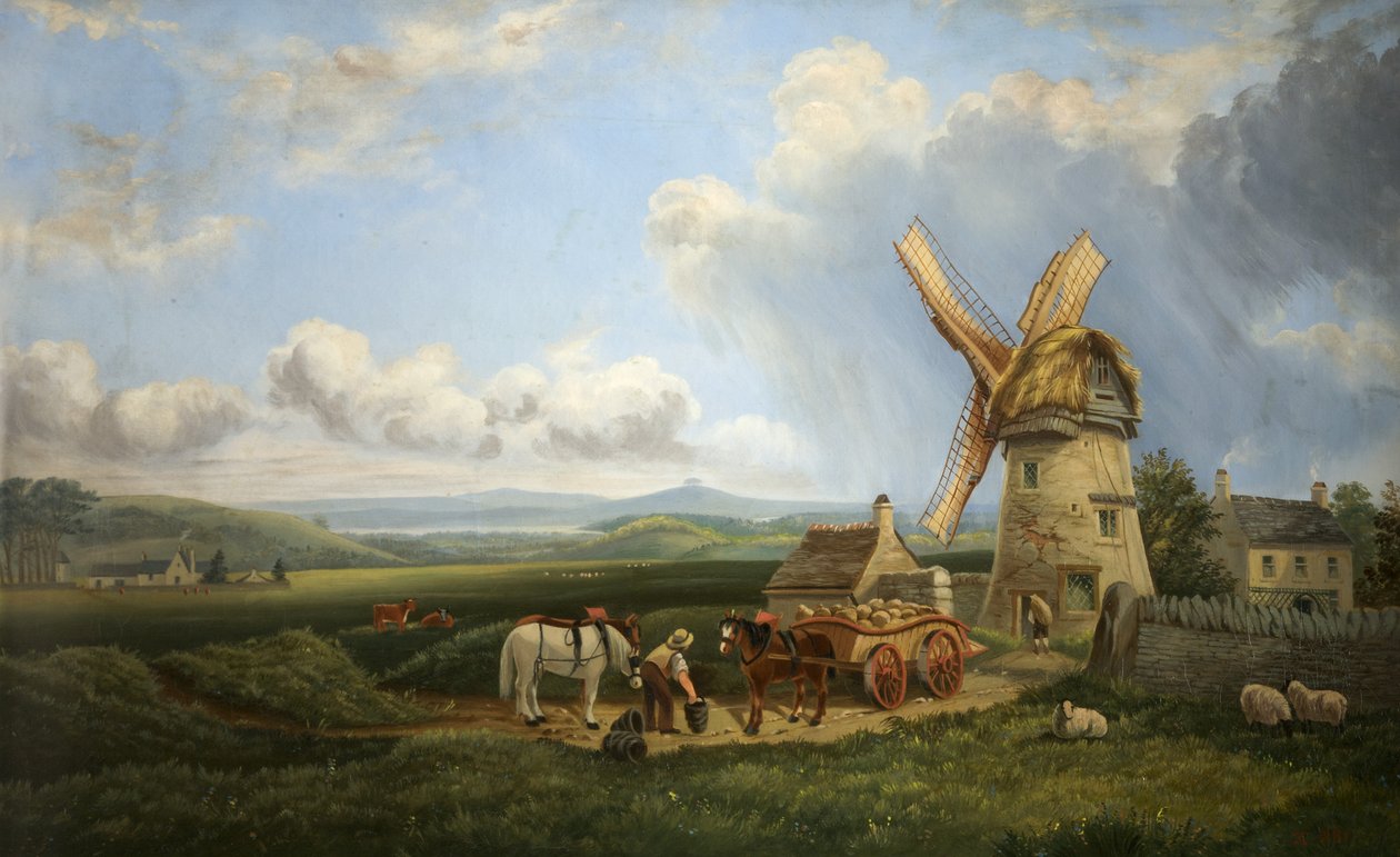Kearseyn tuulimylly, Minchinhampton Common, Gloucestershire tekijältä Augustus Turner