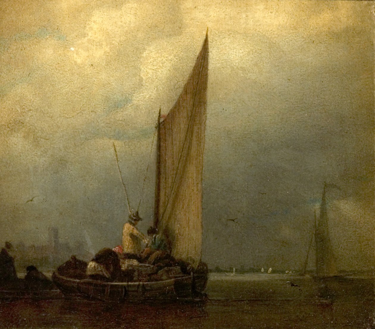 Jokikohtaus proomuilla, n. 1825 tekijältä Augustus Wall Callcott