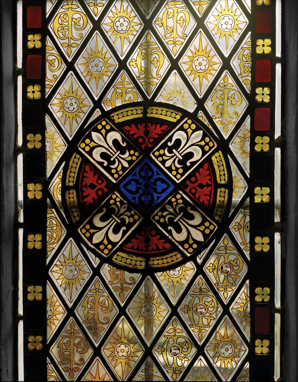 Rippi-ikkuna, yksityiskohta, 1846 (lasimaalauksia) tekijältä Augustus Welby Northmore Pugin