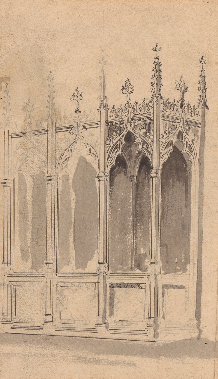 Suunnittelu goottilaiselle näytölle tekijältä Augustus Welby Northmore Pugin