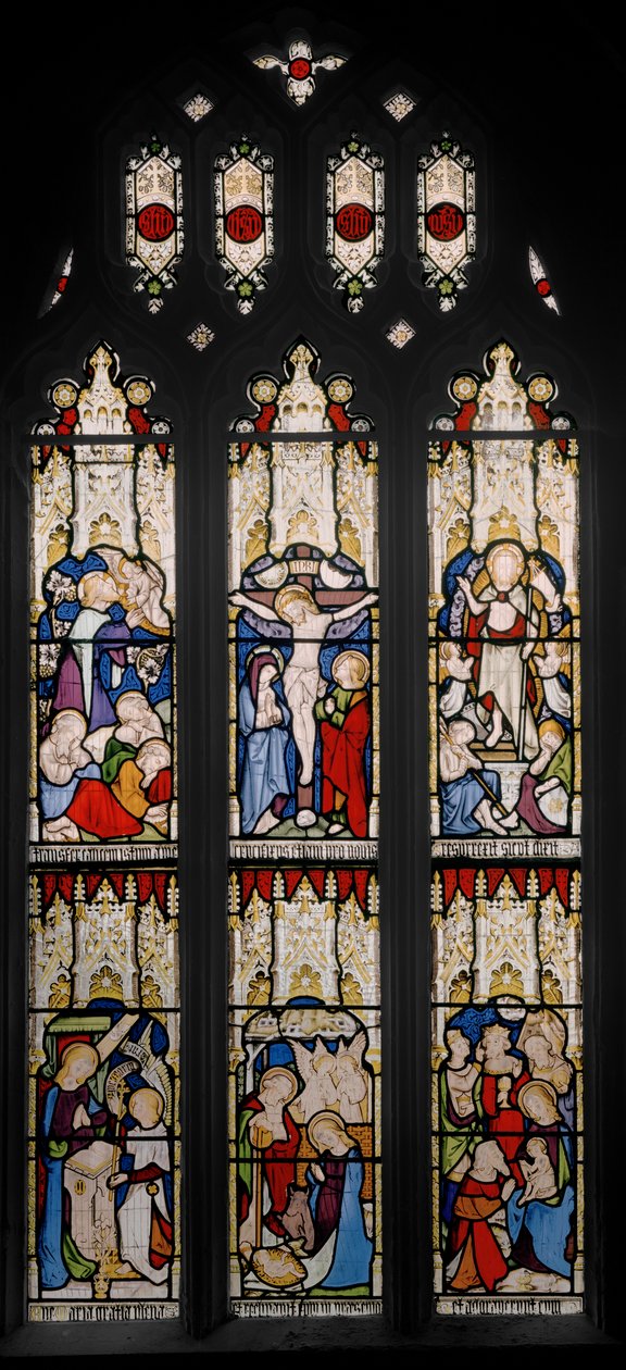 Tapahtumia Kristuksen ja Neitsyt Marian elämästä, 1851 (lasimaalaukset) tekijältä Augustus Welby Northmore Pugin