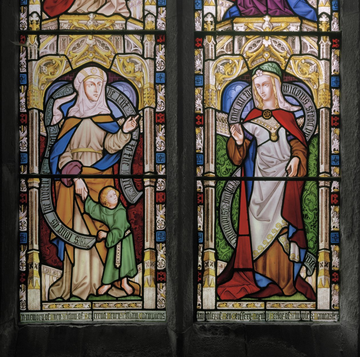 Hanna ja nuori Samuel sekä Dorcas, 1852 (lasimaalauksia). tekijältä Augustus Welby Northmore Pugin