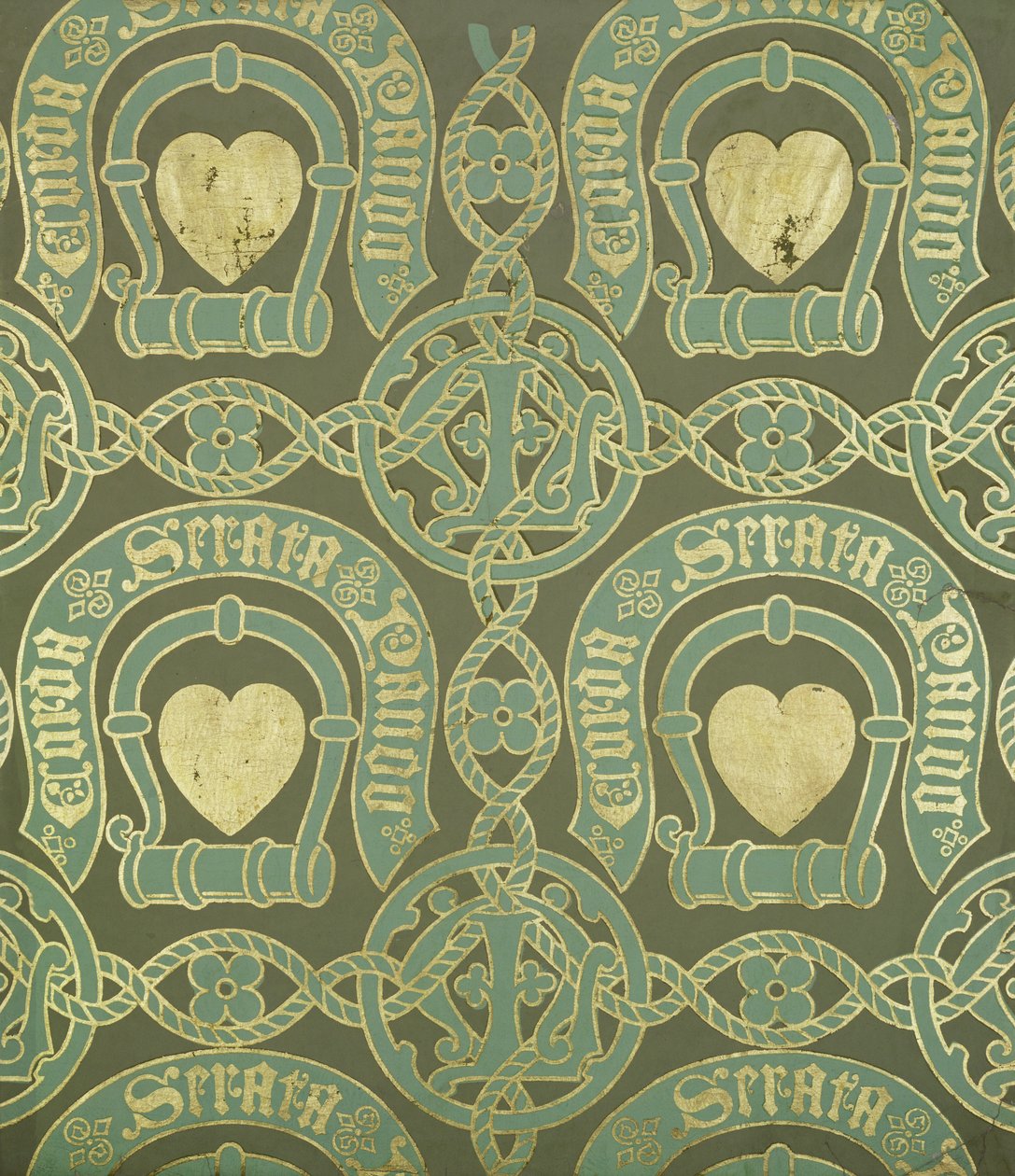 Sydänaiheinen kirkollinen tapettisuunnittelu tekijältä Augustus Welby Northmore Pugin