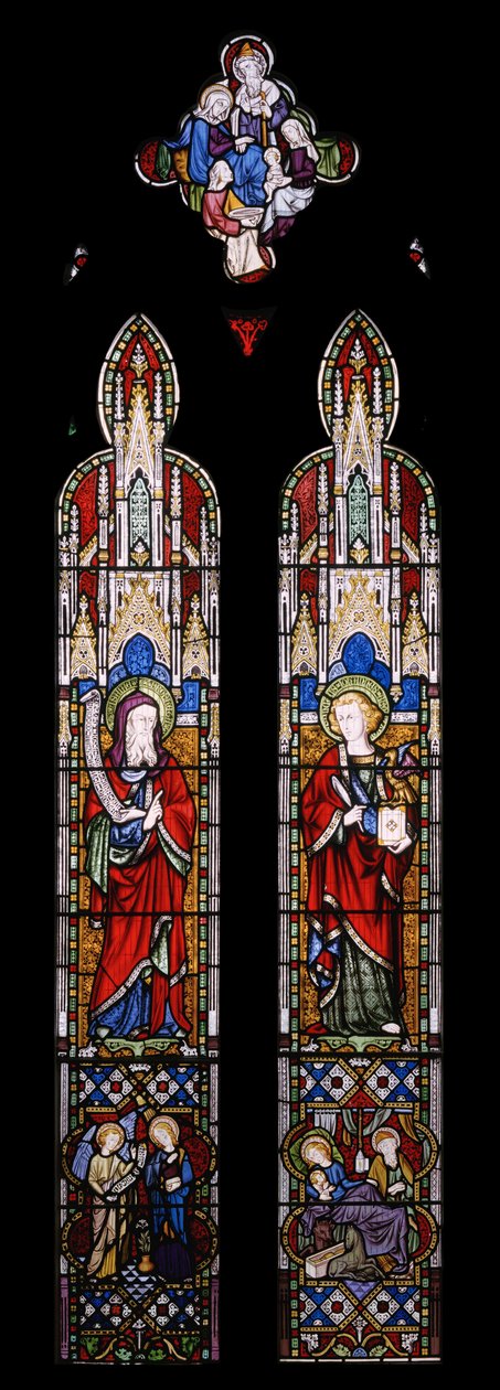 Jesaja ja Johannes evankelista, 1850 (lasimaalauksia). tekijältä Augustus Welby Northmore Pugin