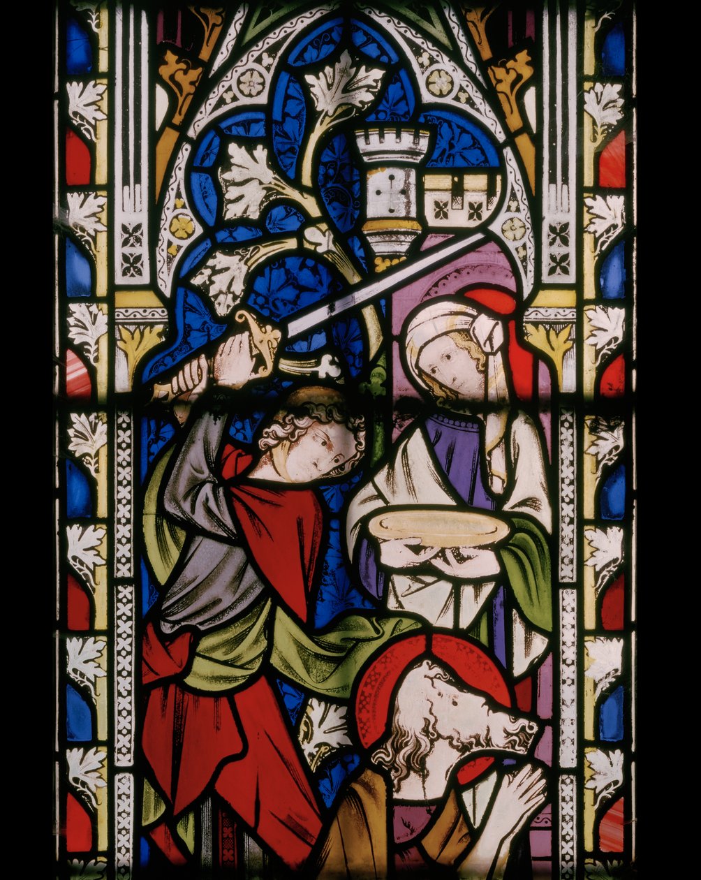 Johannes Kastajan elämä, yksityiskohta, 1852 (lasimaalauksia). tekijältä Augustus Welby Northmore Pugin