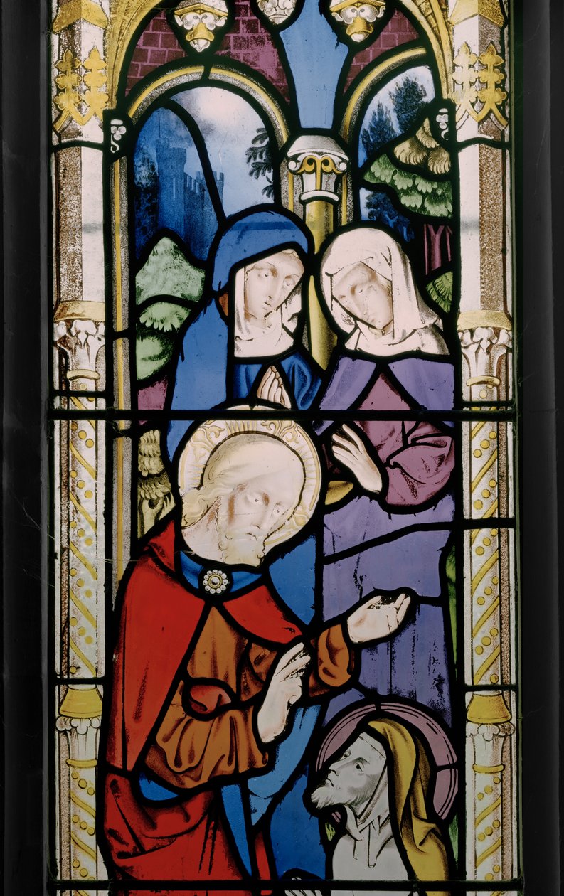 Lasaruksen ylösnousemus, yksityiskohta, 1851 (lasimaalauksia) tekijältä Augustus Welby Northmore Pugin