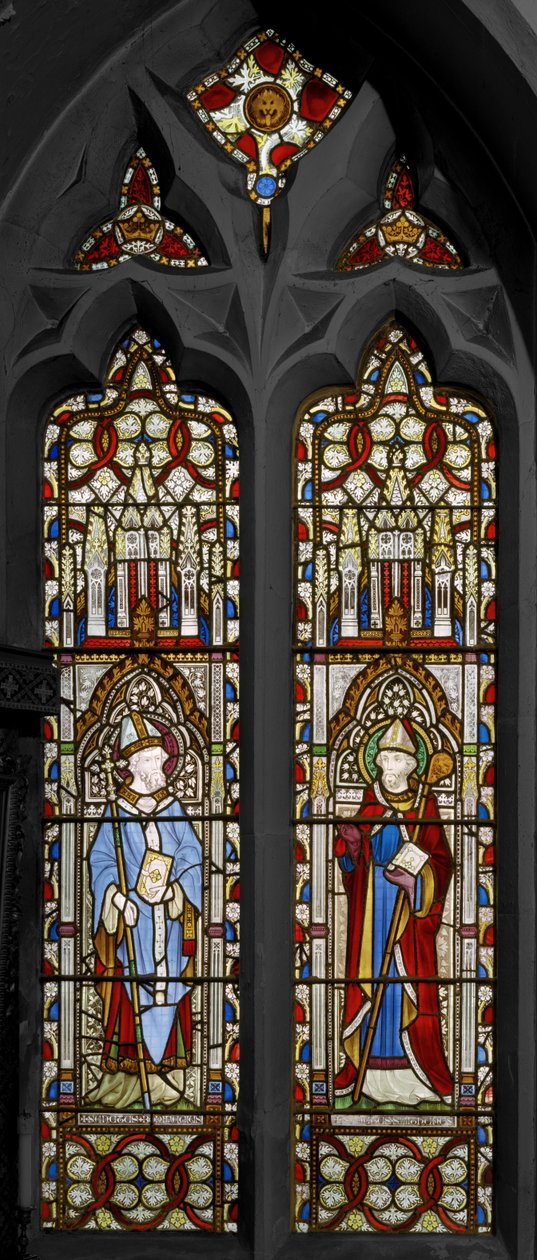 Pyhä Bonifatius ja Pyhä Swithin, 1852 (lasimaalauksia) tekijältä Augustus Welby Northmore Pugin