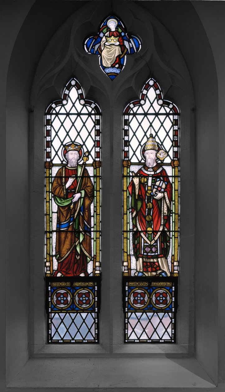 Pyhä Edward ja Pyhä Gregorius, 1848 (lasimaalauksia) tekijältä Augustus Welby Northmore Pugin