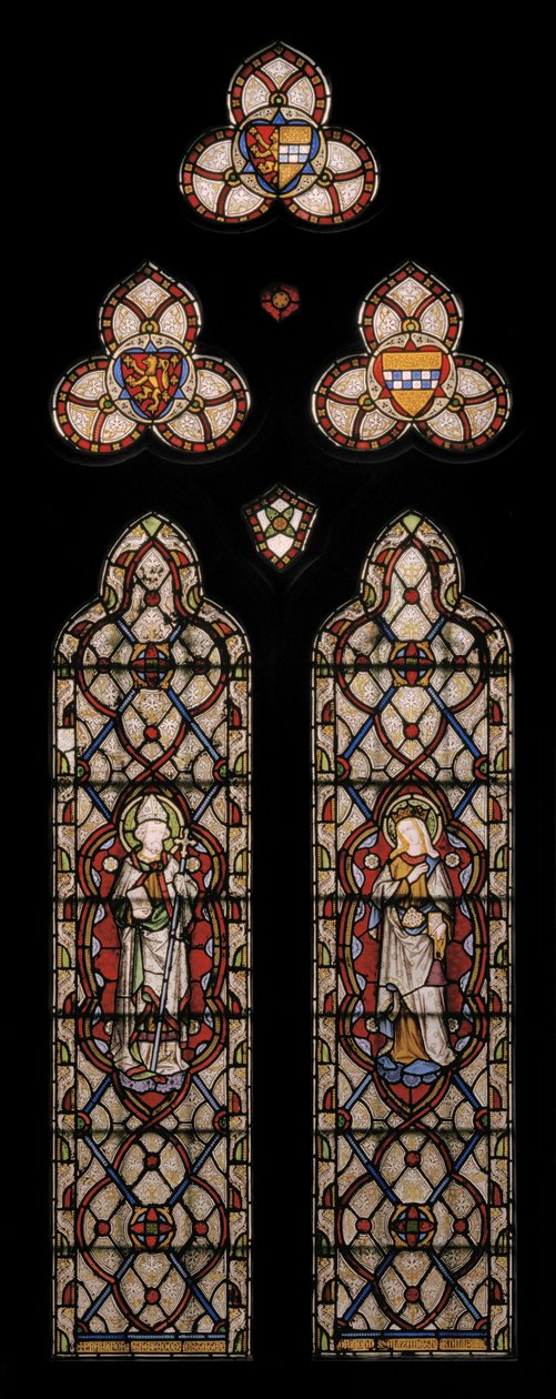 Beverleyn Pyhä Johannes ja Unkarin Pyhä Elisabet, 1849 (lasimaalauksia). tekijältä Augustus Welby Northmore Pugin