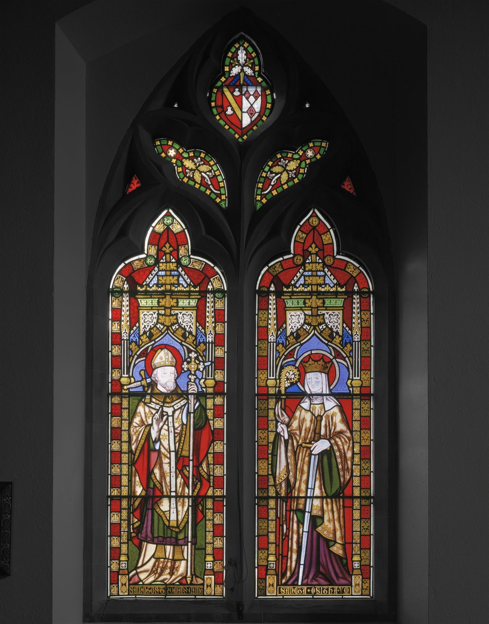 Canterburyn Pyhä Tuomas ja Pyhä Osith, 1847 (lasimaalaukset) tekijältä Augustus Welby Northmore Pugin