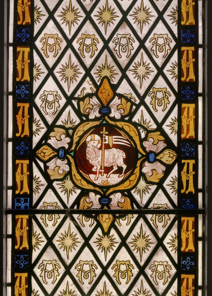 Jumalan Karitsa, yksityiskohta, 1842 (lasimaalauksia) tekijältä Augustus Welby Northmore Pugin