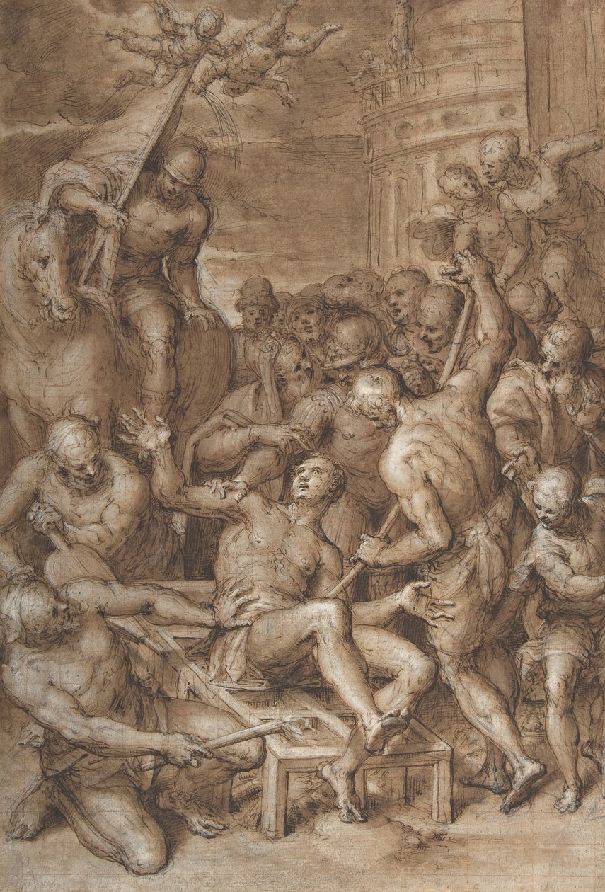 Pyhän Laurentiuksen marttyyrikuolema, 1580-luku - 1590-luvun alku. tekijältä Aurelio Luini