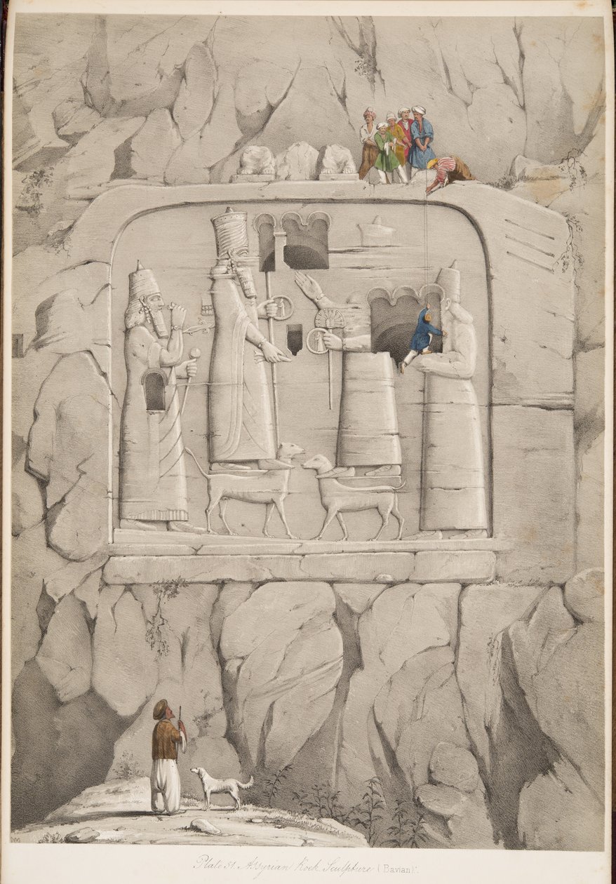 Assyrialainen kallioveistos (baivialainen), Monuments of Niniven pubista. 1849 (kaiverrus) tekijältä Austen Henry Layard