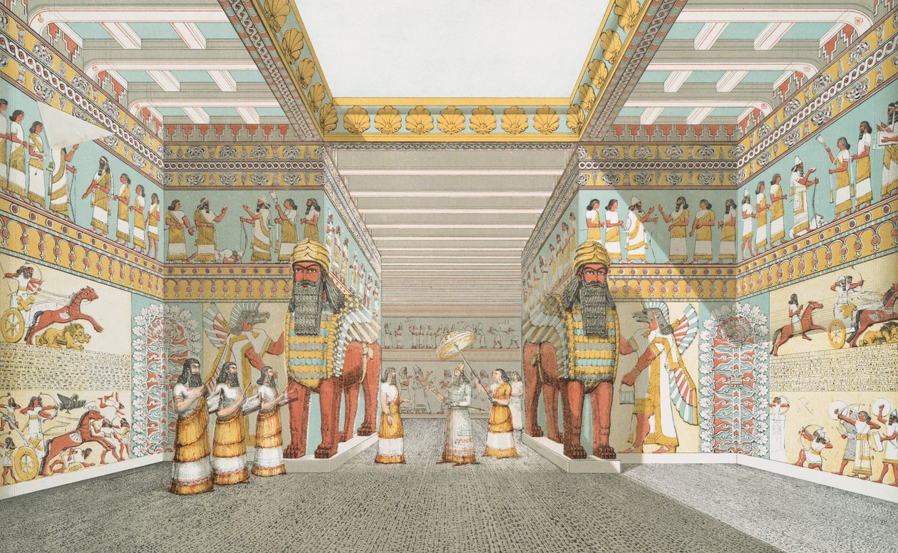 Assyrialaisen palatsin sali (kunnostettu), 1849 tekijältä Austen Henry Layard