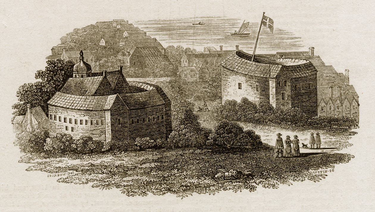 Bear Garden and Globe Theatre, Southwark, Lontoo, c1600 c1815 tekijältä Austin