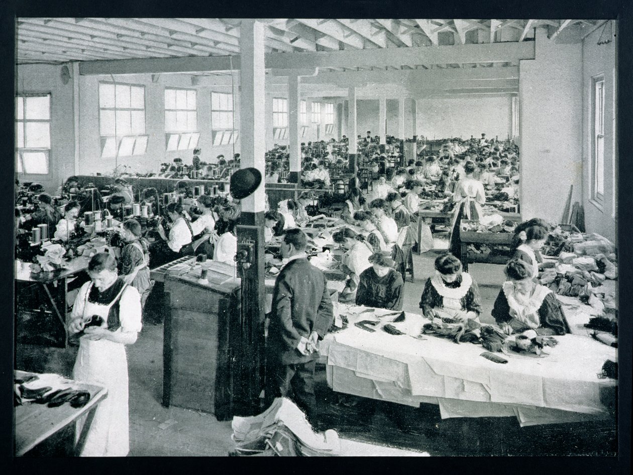 Kenkätehtaan sisätilat, Victoria, noin 1900, vuodelta 1908, julkaisusta 