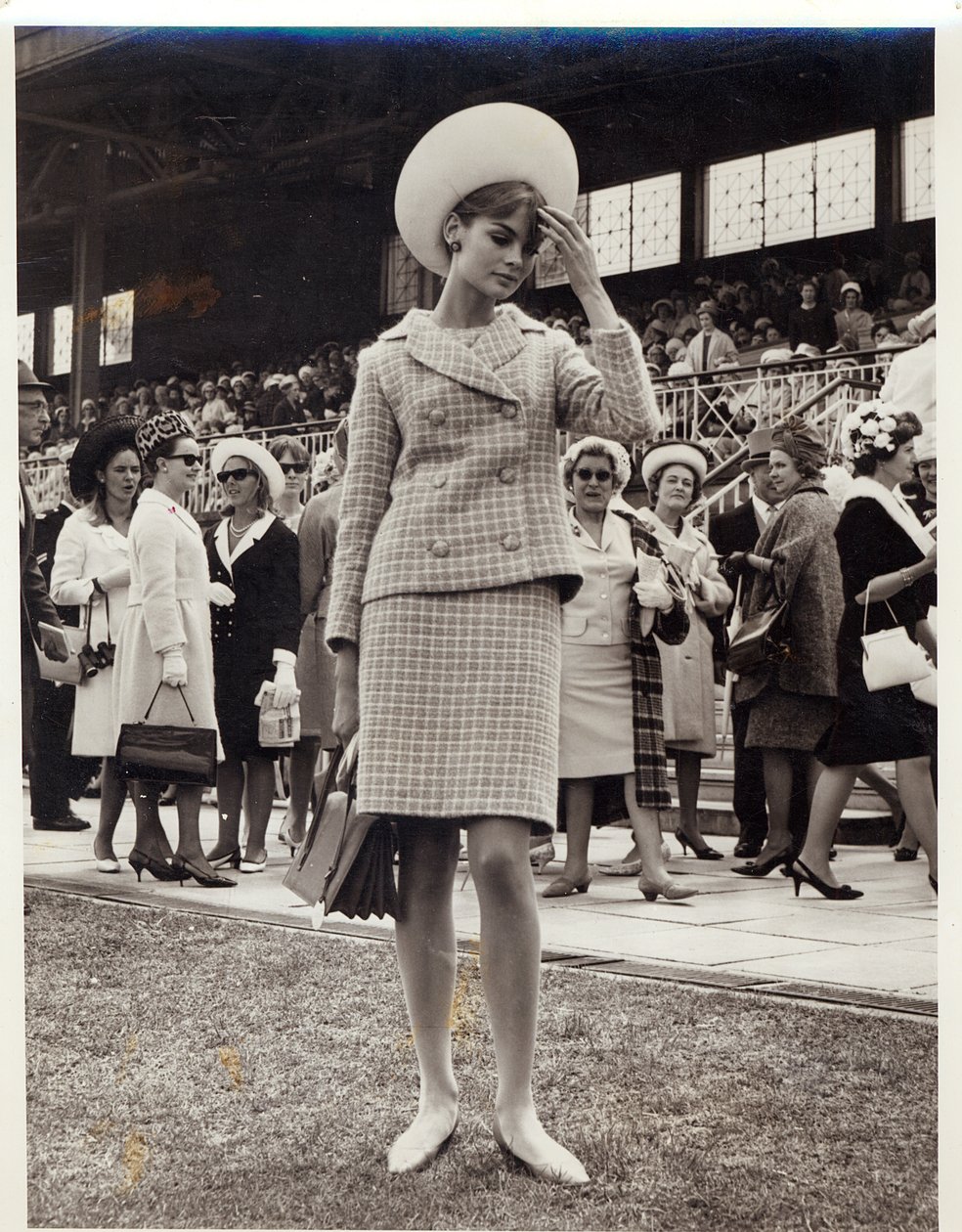 Jean Shrimpton (s.1942) Melbourne Cupissa vuonna 1965 tekijältä Australian Photographer