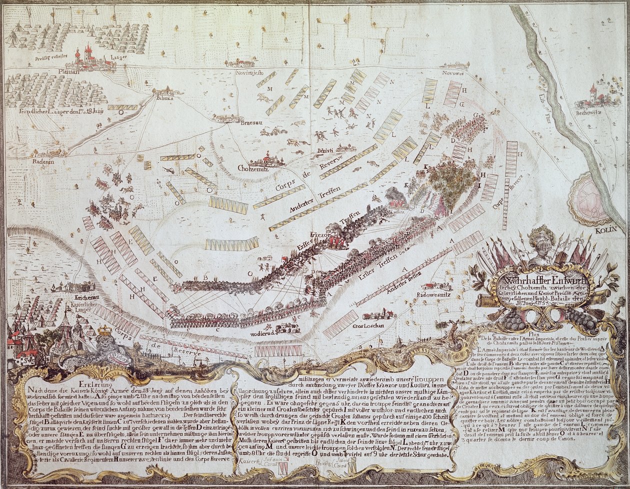 Kolinin taistelu Böömissä, 18. elokuuta 1757 tekijältä Austrian School