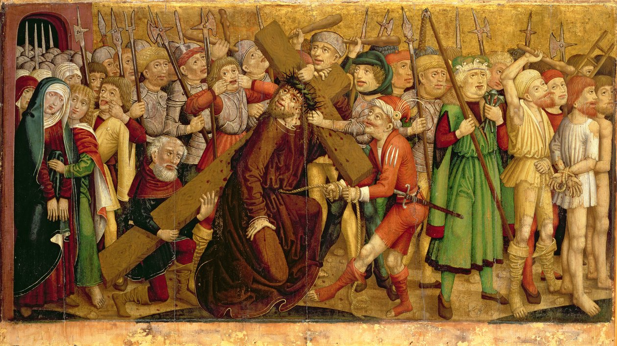 Kristus kantaa ristiä, 1460 (tempera paneelissa) tekijältä Austrian School