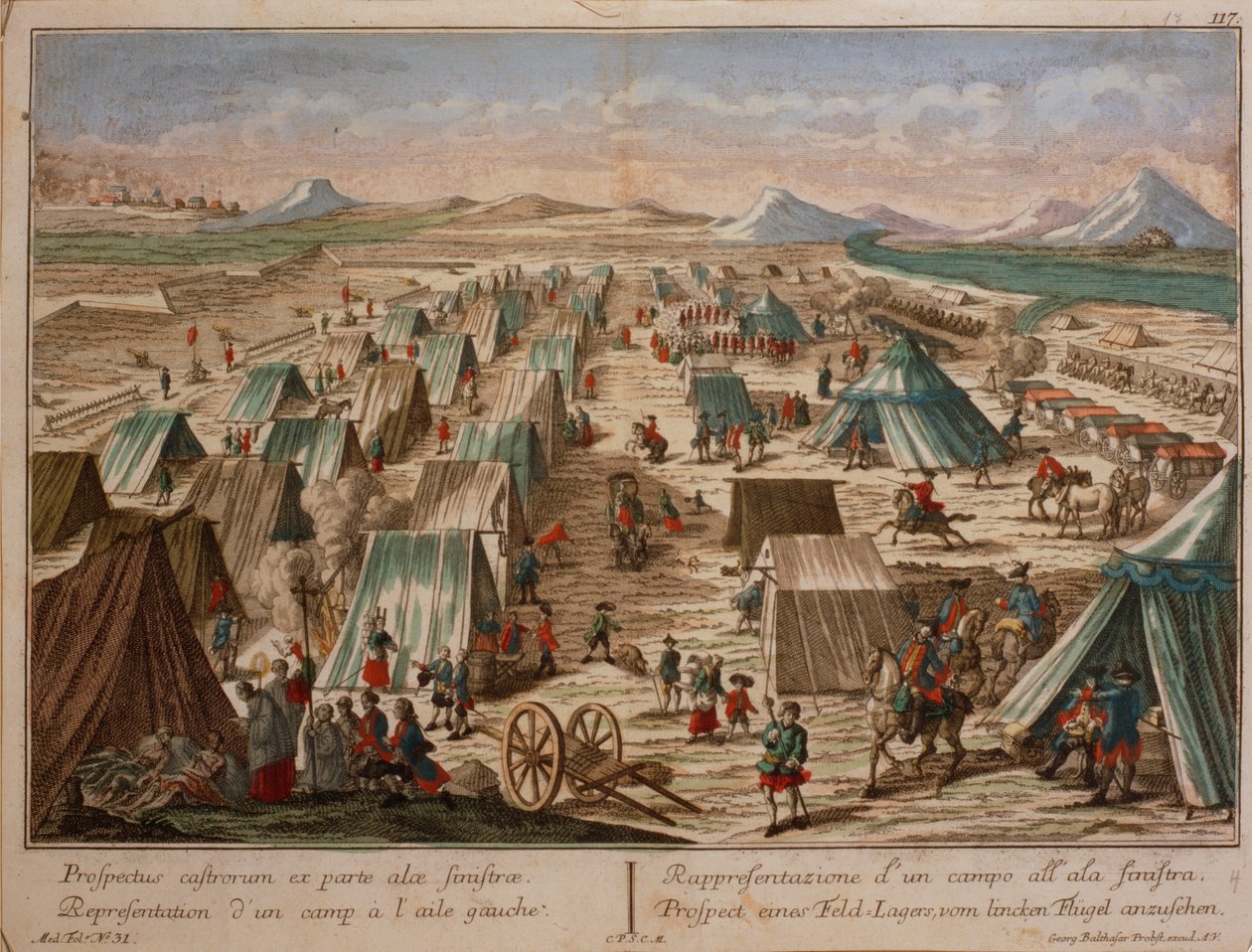 Sotilasleiri, n. 1780 tekijältä Austrian School