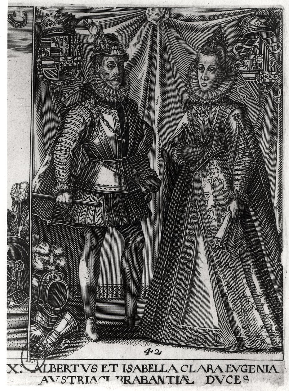 Muotokuva Albertista, Itävallan arkkiherttuasta (1559-1621) ja hänen vaimostaan Isabella Clara Eugeniasta (1566-1633), Itävallan arkkiherttuattaresta, 1613 tekijältä Austrian School