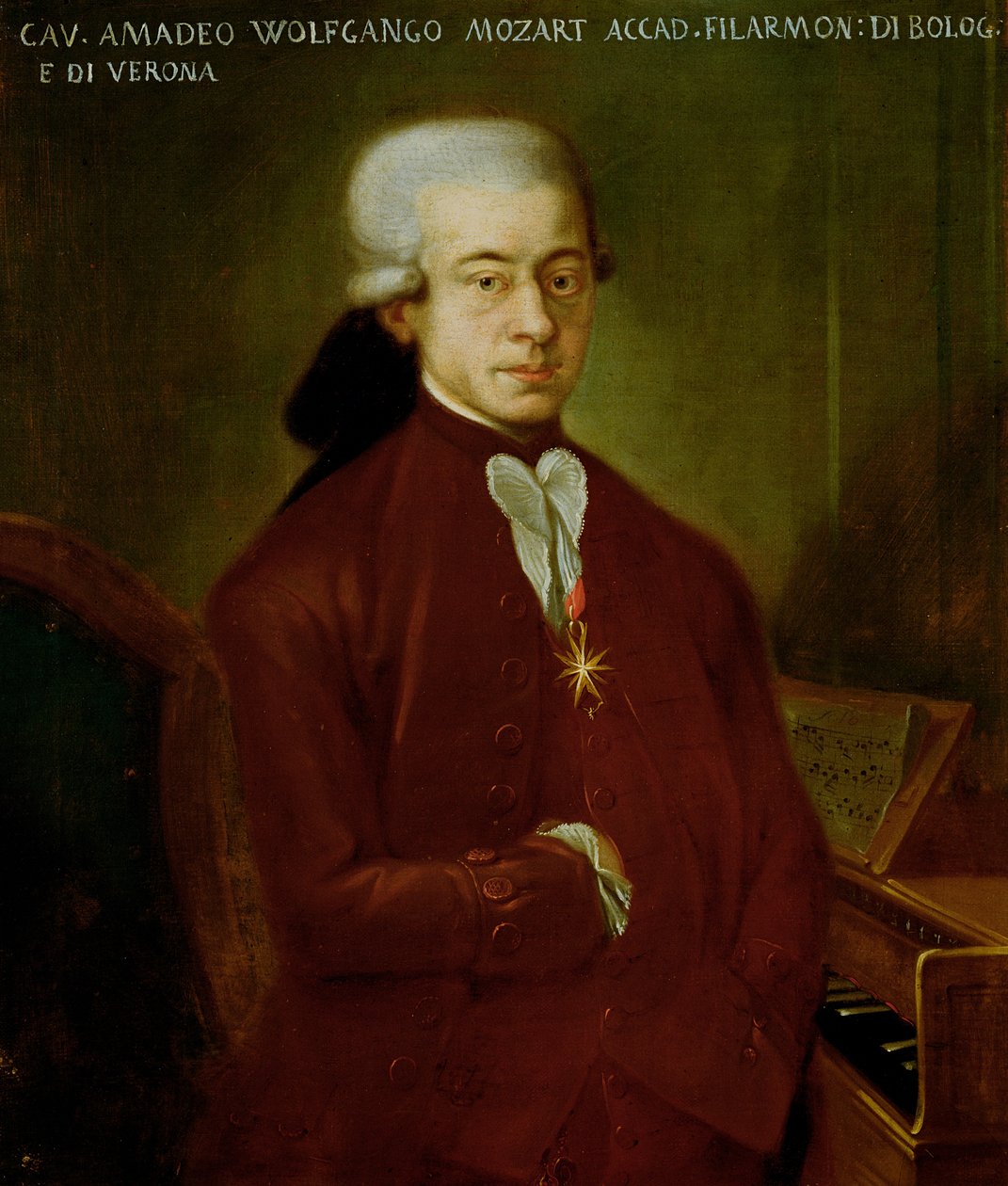 Wolfgang Amadeus Mozartin (1756-91) muotokuva vuoden 1770 jälkeen tekijältä Austrian School