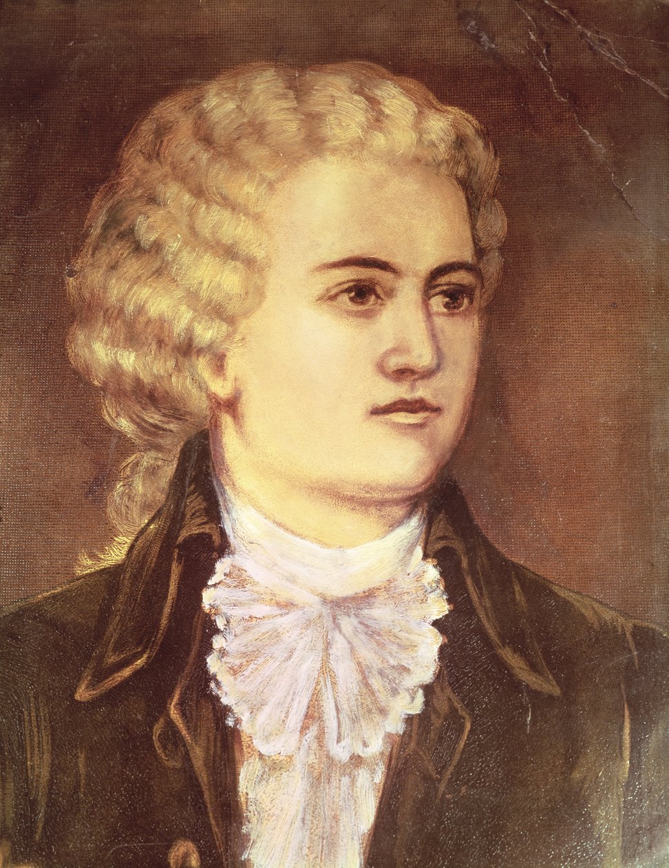 Wolfgang Amadeus Mozart (1756-91) ollessaan Prahassa vuonna 1787 tekijältä Austrian School