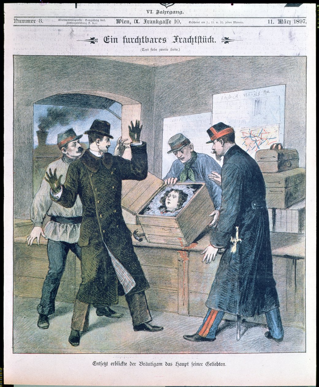 Kauhea lasti, Illustrierte Zeitungin etusivu, maaliskuu 1897 tekijältä Austrian School