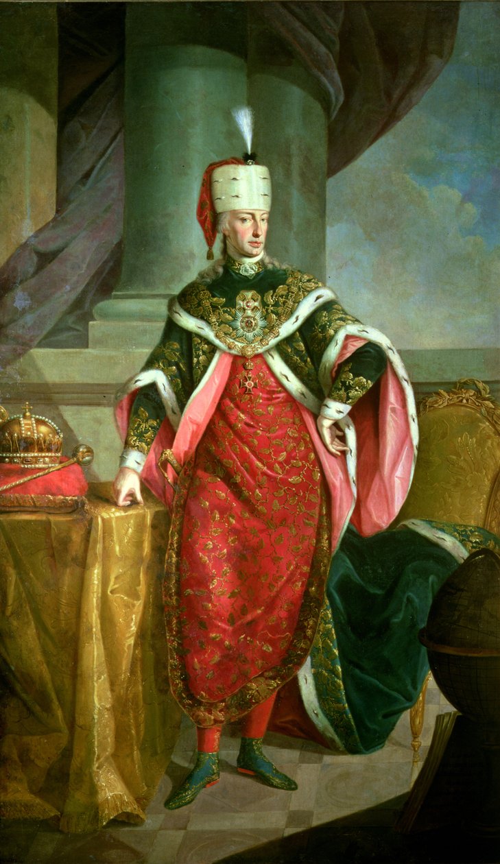 Keisari Francis I (1708-65) Pyhän Rooman keisari, joka pukeutuu Pyhän Tapanin ritarikunnan viittauksiin tekijältä Austrian School