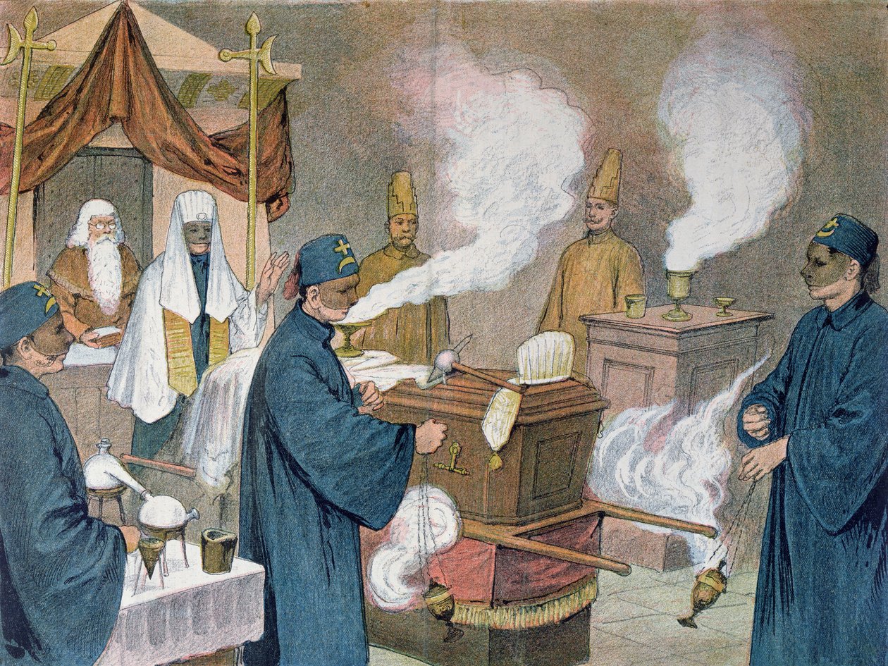 Hautajaiset vapaamuurareissa Itävallassa, 1897 tekijältä Austrian School