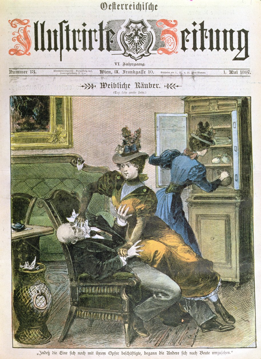Lady Robbers, Illustrierte Zeitungin etusivu, toukokuu 1897 tekijältä Austrian School