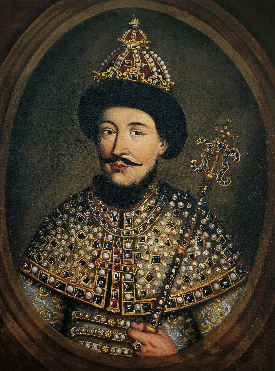Muotokuva Venäjän tsaari Aleksis I Mihailovitšista, joka tunnetaan hyvin rauhallisena tsaarina (1629-1676) - Itävallan mestarin (1440-1450) tekemä Venäjän tsaari Aleksis I Mihailovitš (1629-1676) muotokuva tekijältä Austrian School