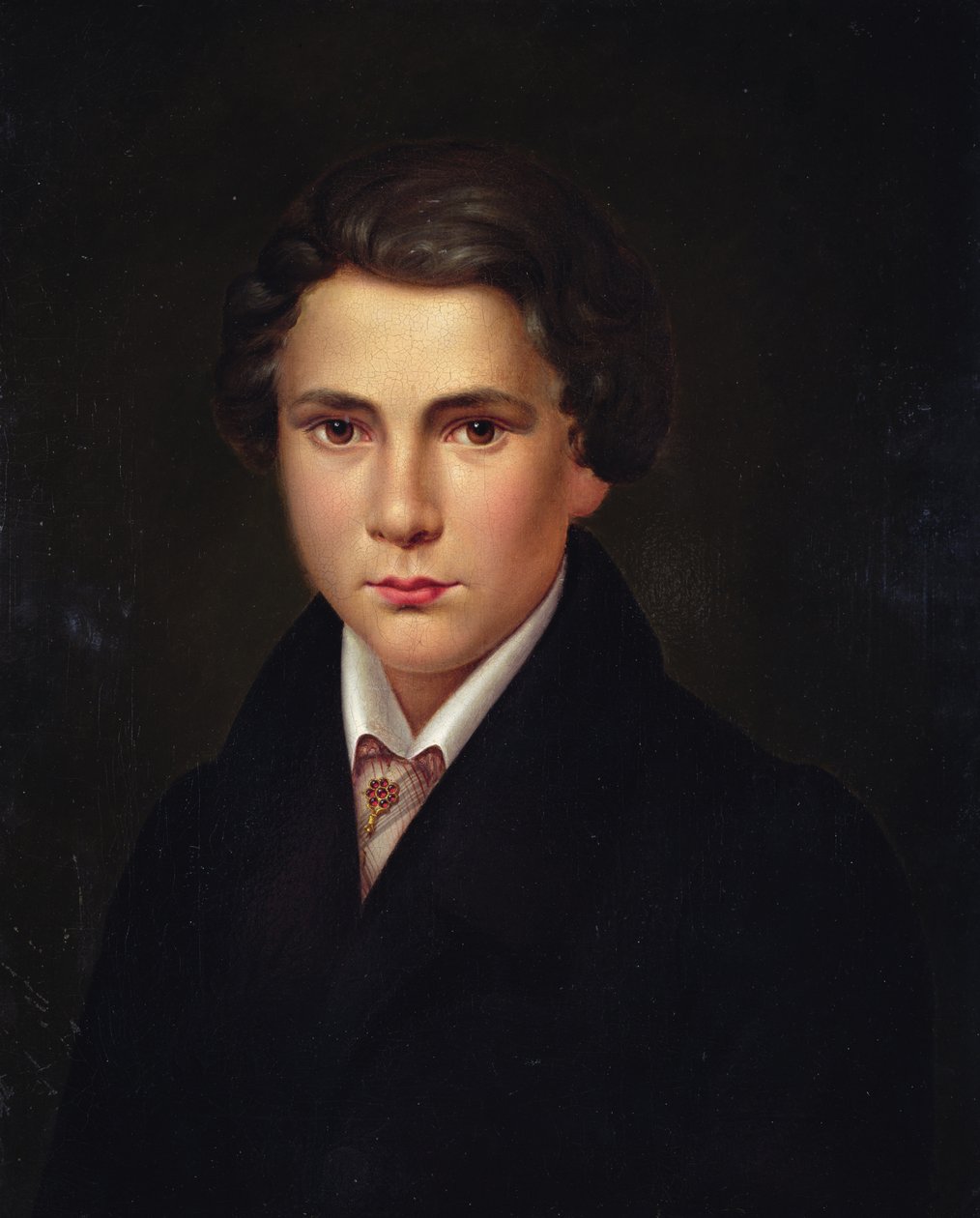 Muotokuva nuoresta miehestä, jolla on rubiinineula, n. 1835 tekijältä Austrian School