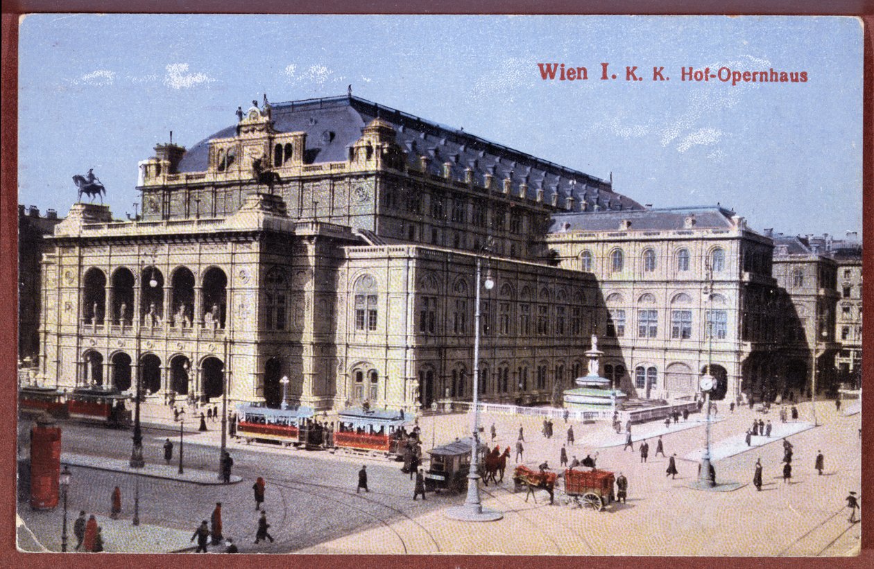 Postikortti, joka kuvaa Wienin valtionoopperataloa, noin 1900 tekijältä Austrian School