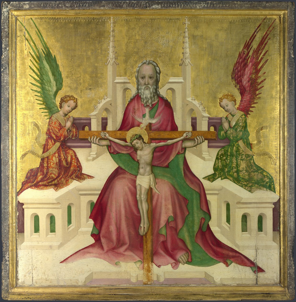 Kolminaisuus ristiinnaulitun Kristuksen kanssa, noin 1410 tekijältä Austrian master