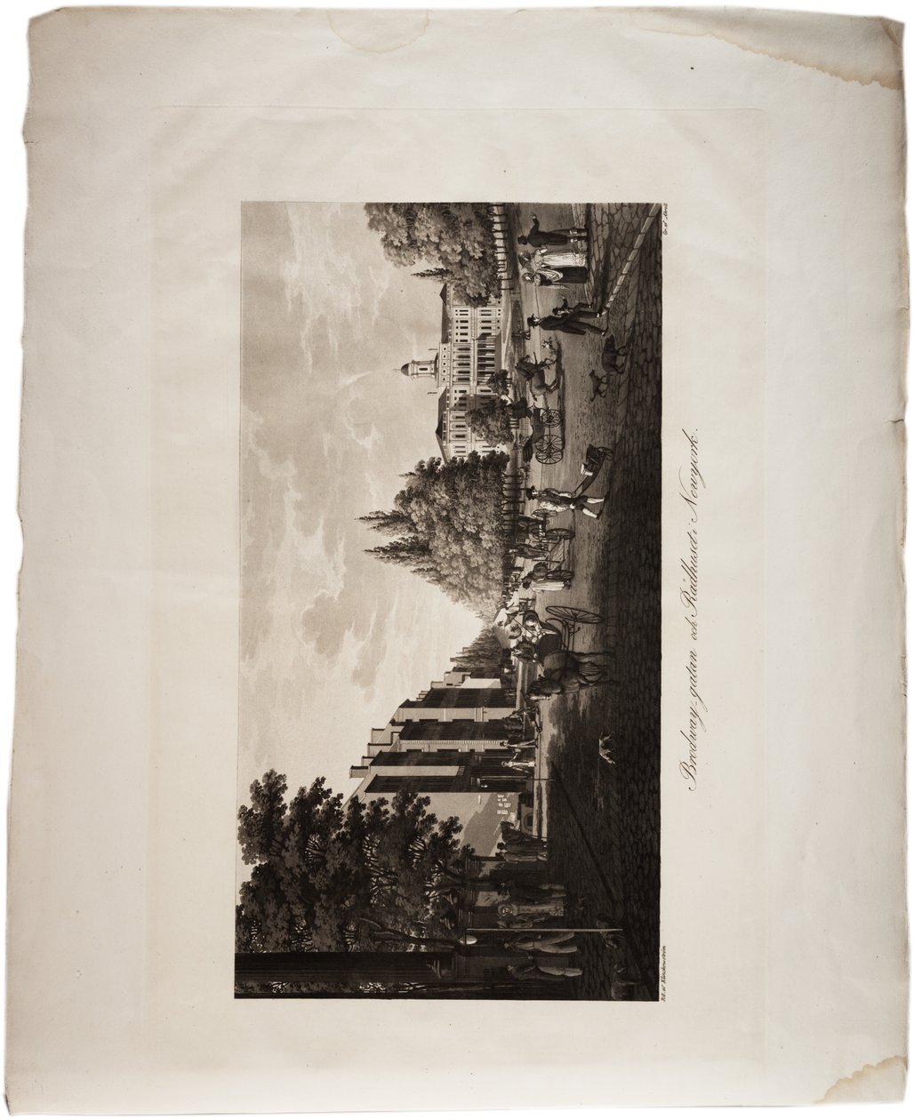 Broadway, New York, Yhdysvaltojen atlas, 1824 (akvatinta) tekijältä Axel Leonhard Klinckowström