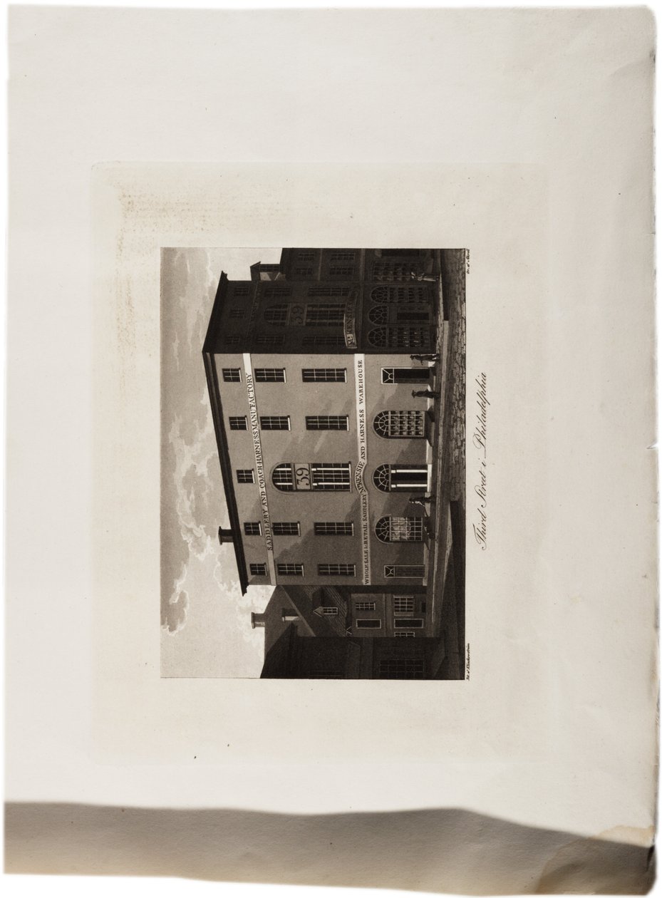 Third Street, Philadelphia, Yhdysvaltojen atlas, 1824 (akvatinta) tekijältä Axel Leonhard Klinckowström