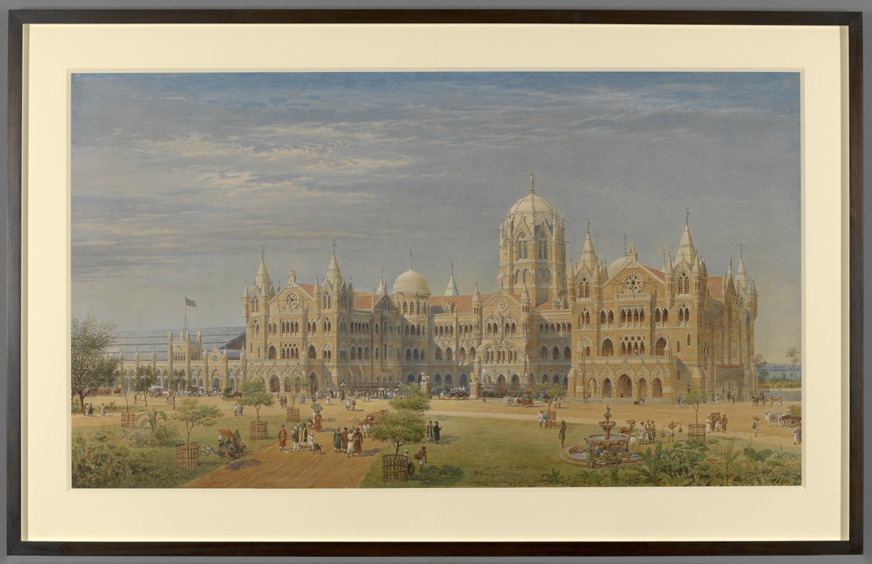 Suuri Intian niemimaan rautatieasema ja hallintotoimistot, Bombay, myöhemmin nimeltään Victoria Railway Terminus tekijältä Axel Haig