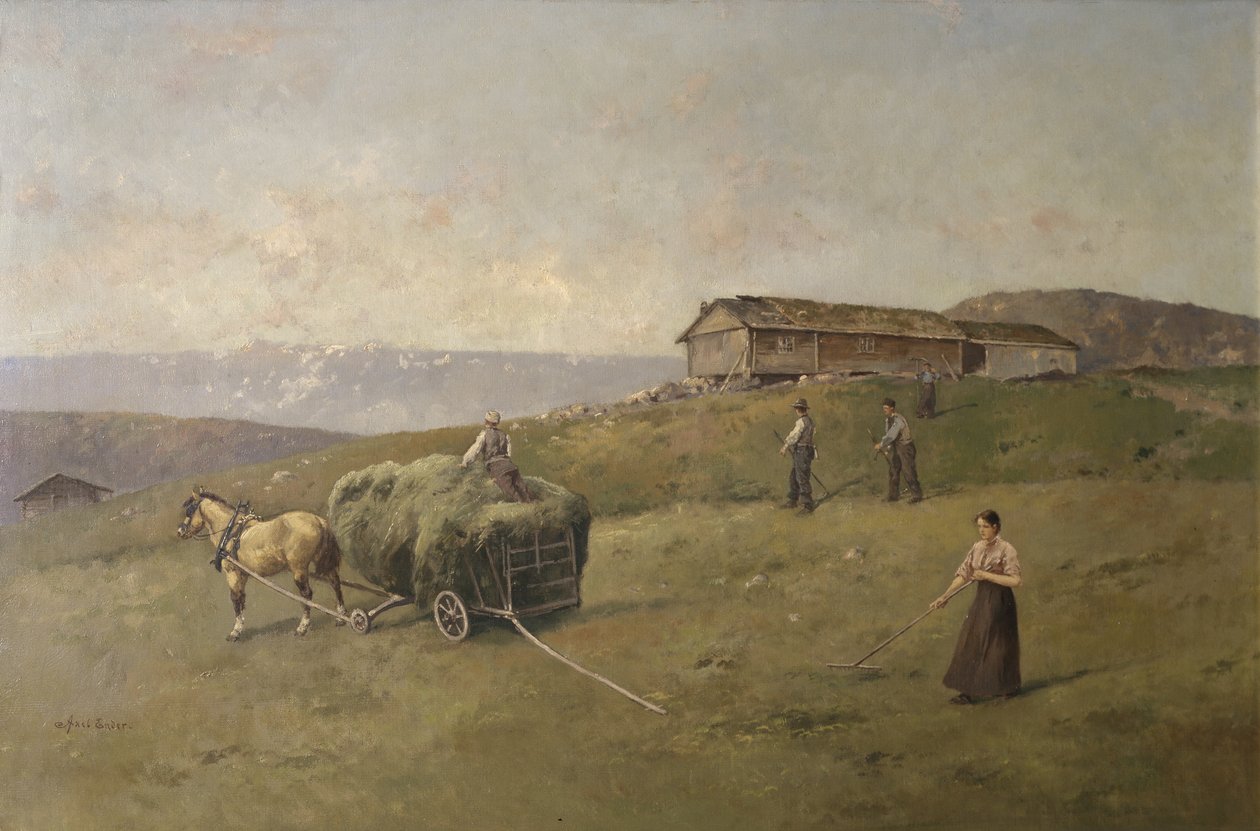 Driving Hay (öljy kankaalle) tekijältä Axel Hjalmar Ender