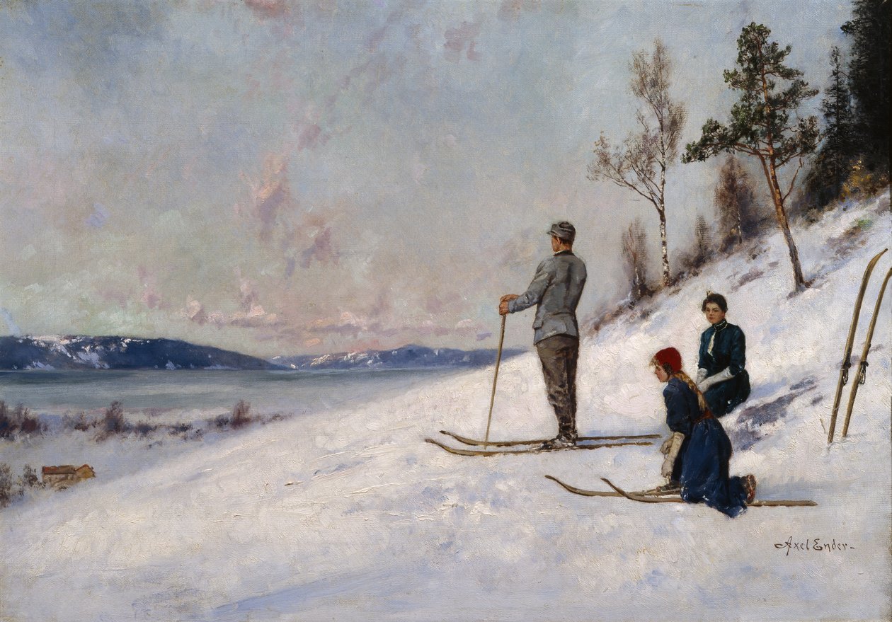 Hiihtäjä (öljy kankaalle) tekijältä Axel Hjalmar Ender