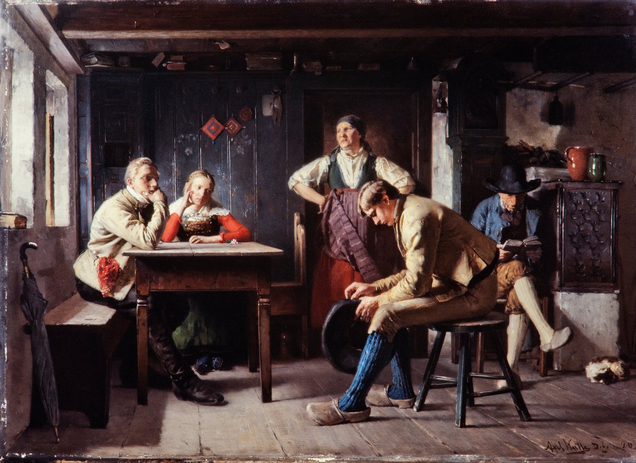 Ehdotus (The Rivals), n. 1880 (öljy kankaalle) tekijältä Axel Kulle